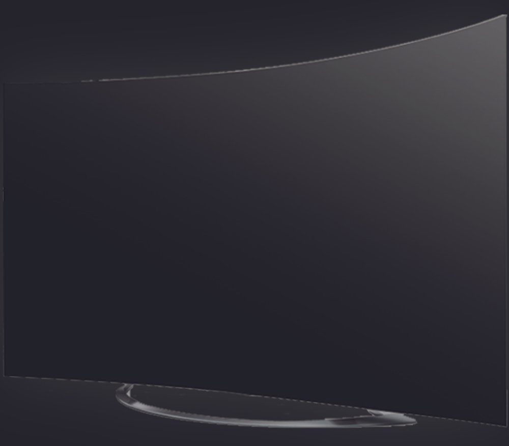 Curved smart LED television display showcasing premium product engineering