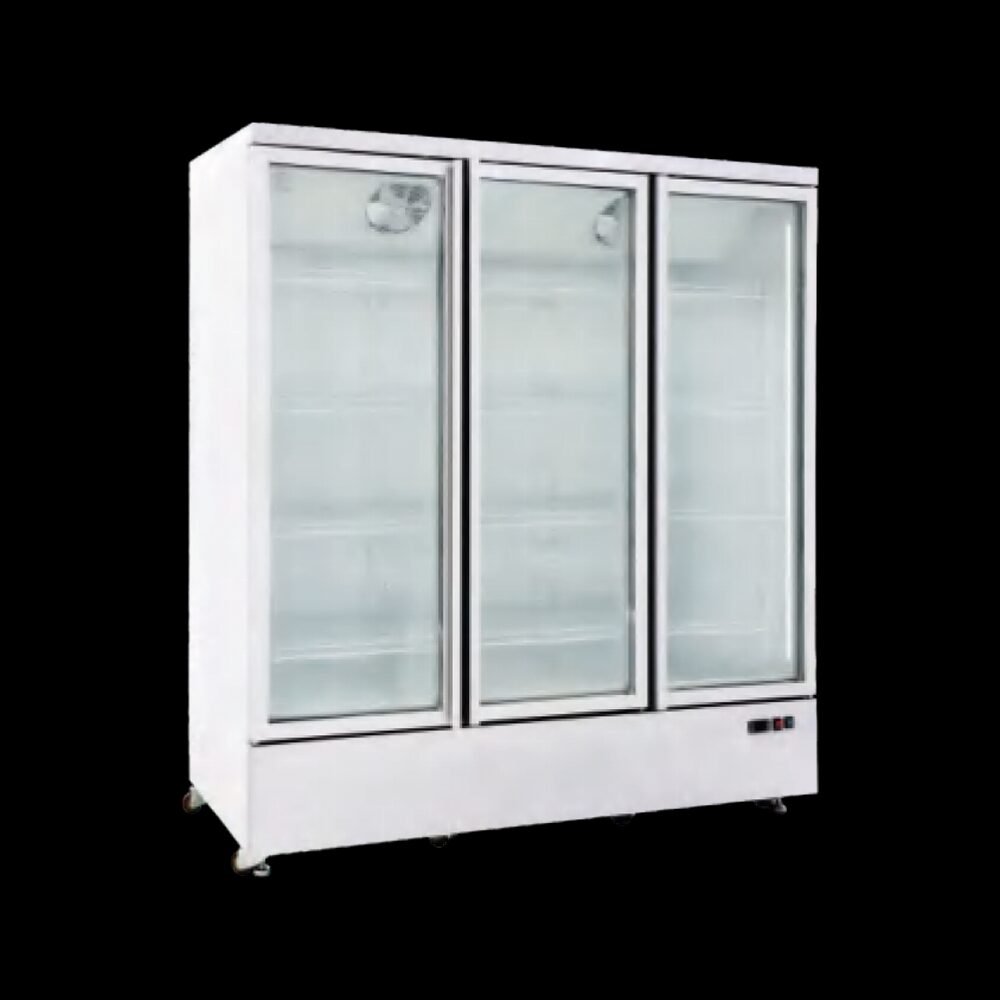 Glass door chest freezer display unit sourced for retail supermarket wholesale networks.