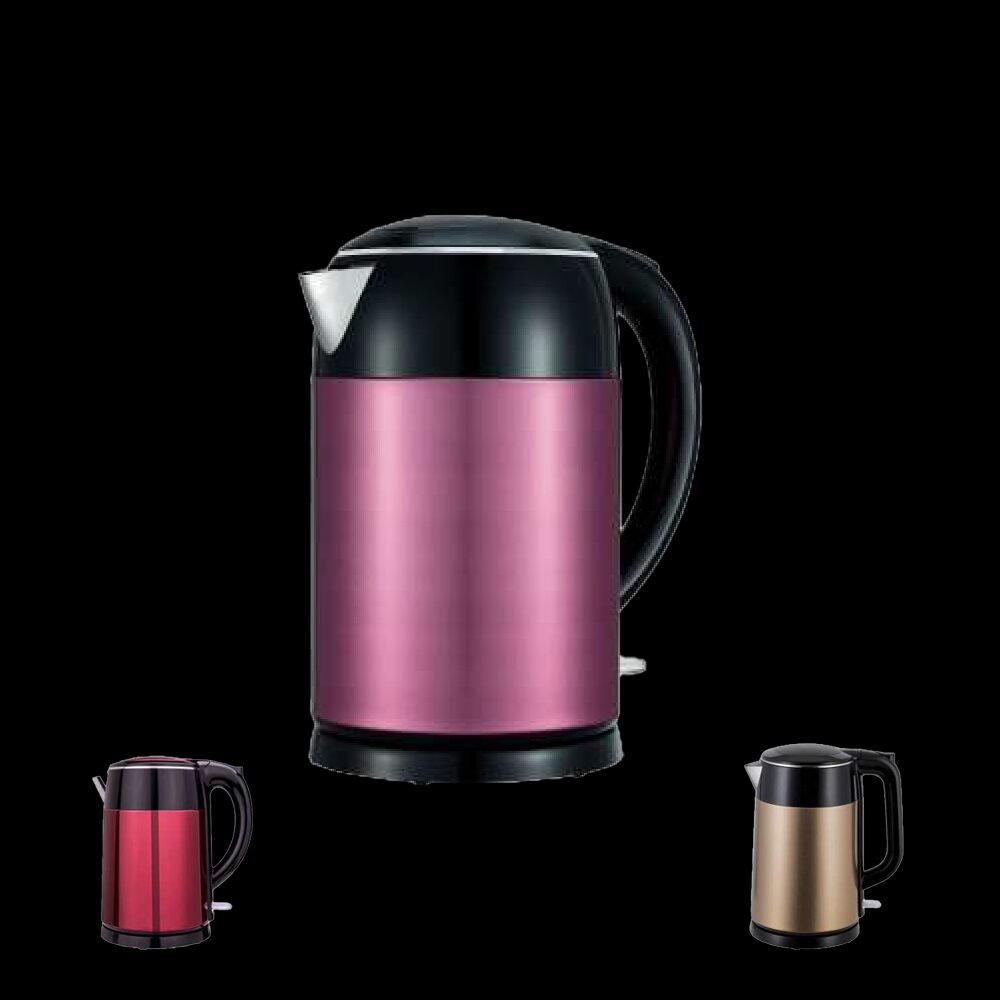 Stainless steel electric kettle with professional retail packaging design